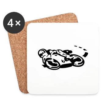 motoracer_neg - Dessous de verre (lot de 4) - blanc - Devant