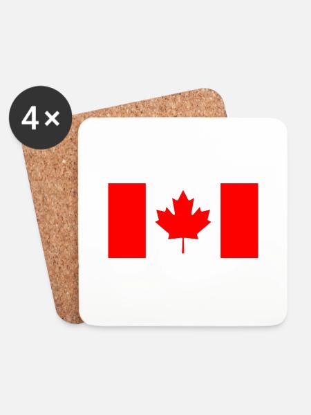 Canada Canada flag banner - Coasters (set of 4) - white
