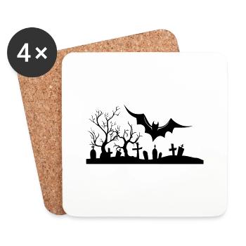 Halloween - Untersetzer (4er-Set) - Weiß - Vorne