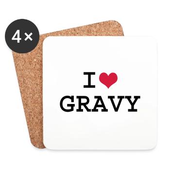 Ich liebe Gravy - Untersetzer (4er-Set) - Weiß - Vorne