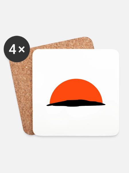 sunset - Untersetzer (4er-Set) - Weiß