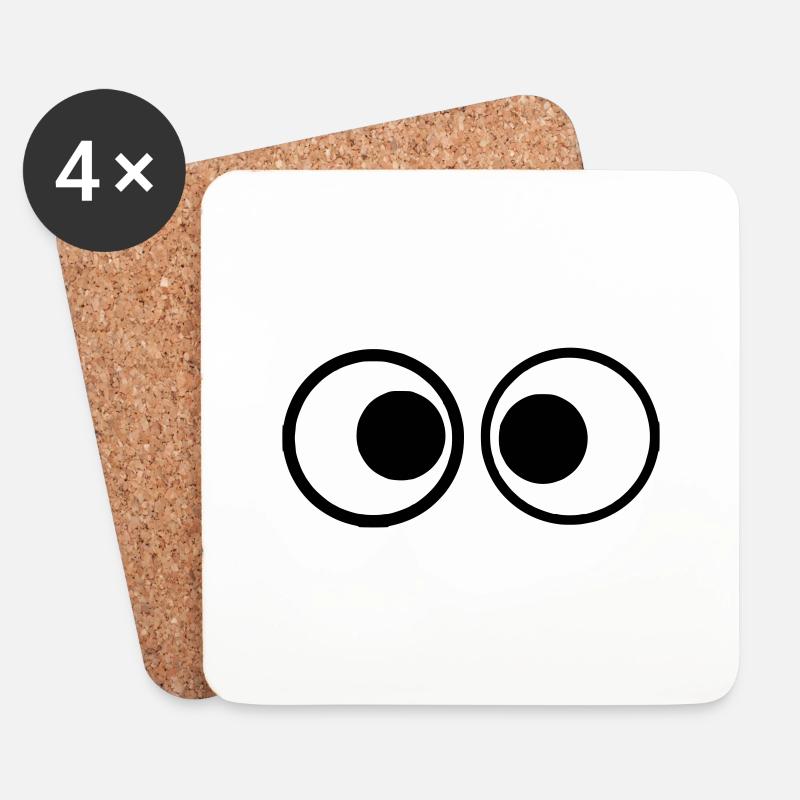 Augen 1 - Untersetzer (4er-Set) - Weiß
