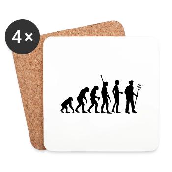 evolution_bauer_b - Untersetzer (4er-Set) - Weiß - Vorne