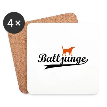 Balljunge zweifarbig - Flex/Flock - Untersetzer (4er-Set) - Weiß - Vorne