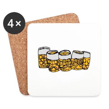 bierkrüge.ai - Untersetzer (4er-Set) - Weiß - Vorne
