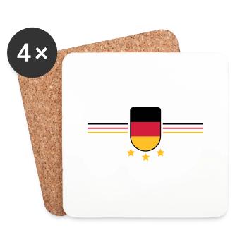 deutschland 3 sterne - Untersetzer (4er-Set) - Weiß - Vorne