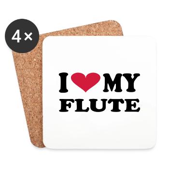 I Love my flute - Untersetzer (4er-Set) - Weiß - Vorne