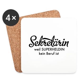 Sekretärin - Untersetzer (4er-Set) - Weiß - Vorne