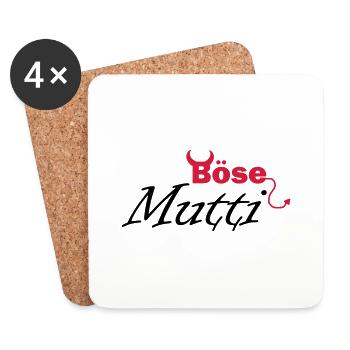 böse Mutti - Untersetzer (4er-Set) - Weiß - Vorne