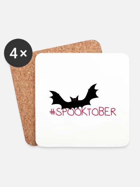 #spooktober / Halloween - Untersetzer (4er-Set) - Weiß