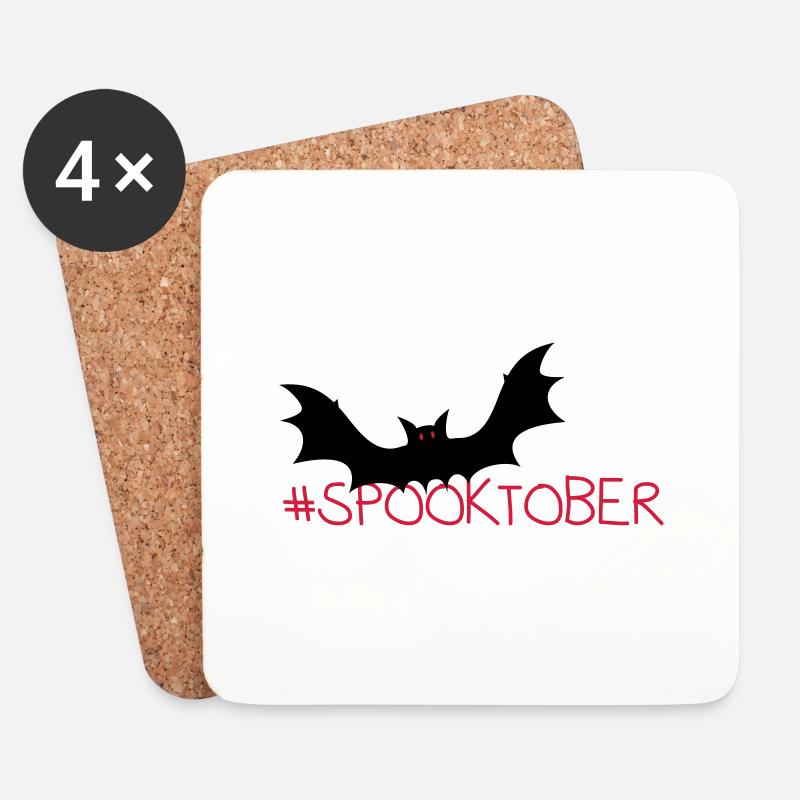 #spooktober / Halloween - Untersetzer (4er-Set) - Weiß