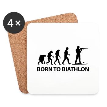 born to biathlon - Untersetzer (4er-Set) - Weiß - Vorne