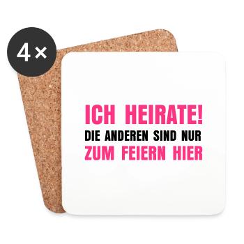 Ich heirate - Untersetzer (4er-Set) - Weiß - Vorne