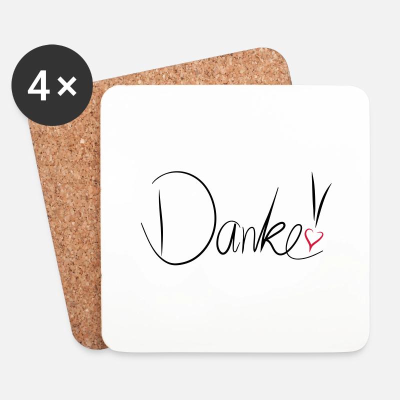 Danke - Untersetzer (4er-Set) - Weiß
