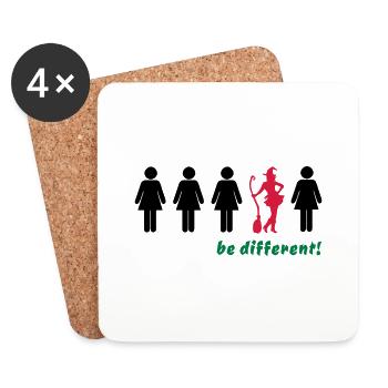 be different! - sei anders (Hexe) - Untersetzer (4er-Set) - Weiß - Vorne