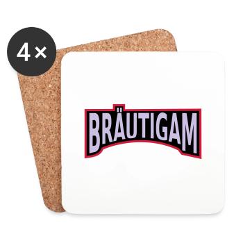 Junggesellenabschied Bräutigam - Untersetzer (4er-Set) - Weiß - Vorne