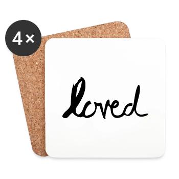 loved - Untersetzer (4er-Set) - Weiß - Vorne