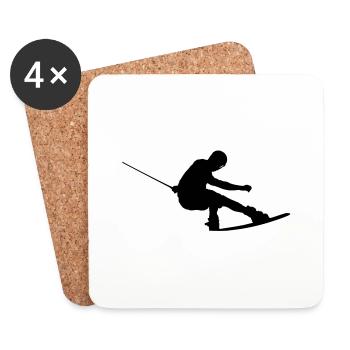 wakeboarder_10 - Coasters (set of 4) - white - Front