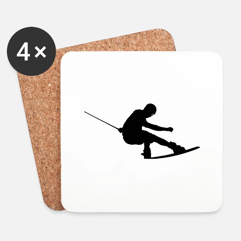 wakeboarder_10 - Untersetzer (4er-Set) - Weiß