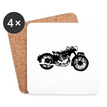 vieille moto2 - Dessous de verre (lot de 4) - blanc - Devant