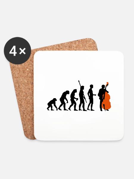 evolution_bass_2c - Untersetzer (4er-Set) - Weiß
