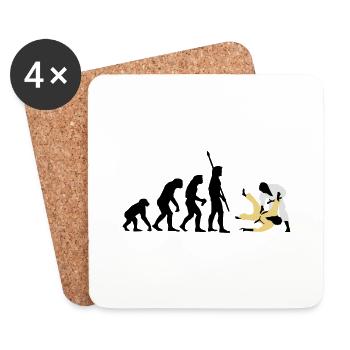 evolution_judo_a_3c - Untersetzer (4er-Set) - Weiß - Vorne