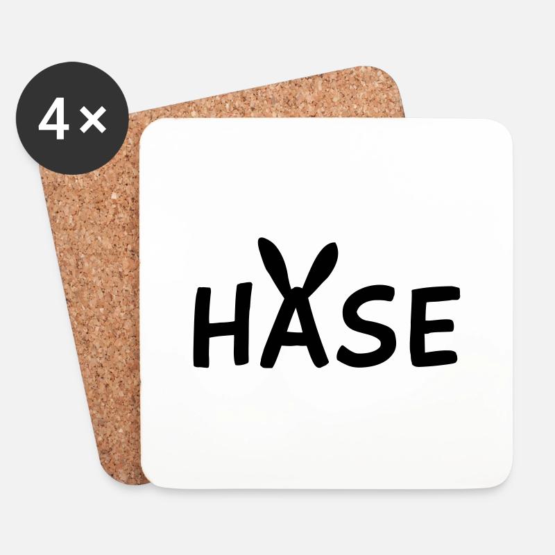 Hase - Untersetzer (4er-Set) - Weiß