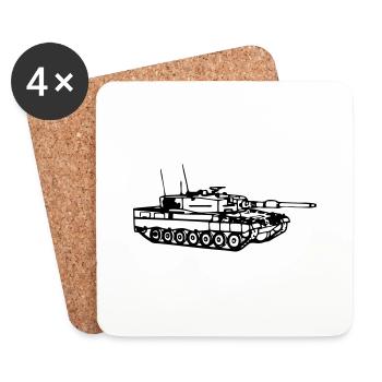 Panzer Leopard 2 - Untersetzer (4er-Set) - Weiß - Vorne