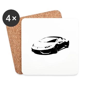 shadow car - Dessous de verre (lot de 4) - blanc - Devant