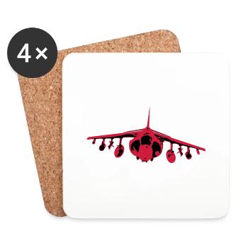 Harrier Front - Coasters (set of 4) - white - Front