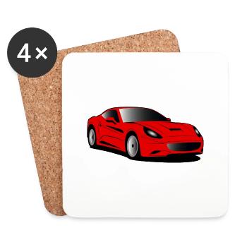 sport car red - Untersetzer (4er-Set) - Weiß - Vorne