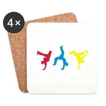 bboys colorfull - Untersetzer (4er-Set) - Weiß - Vorne
