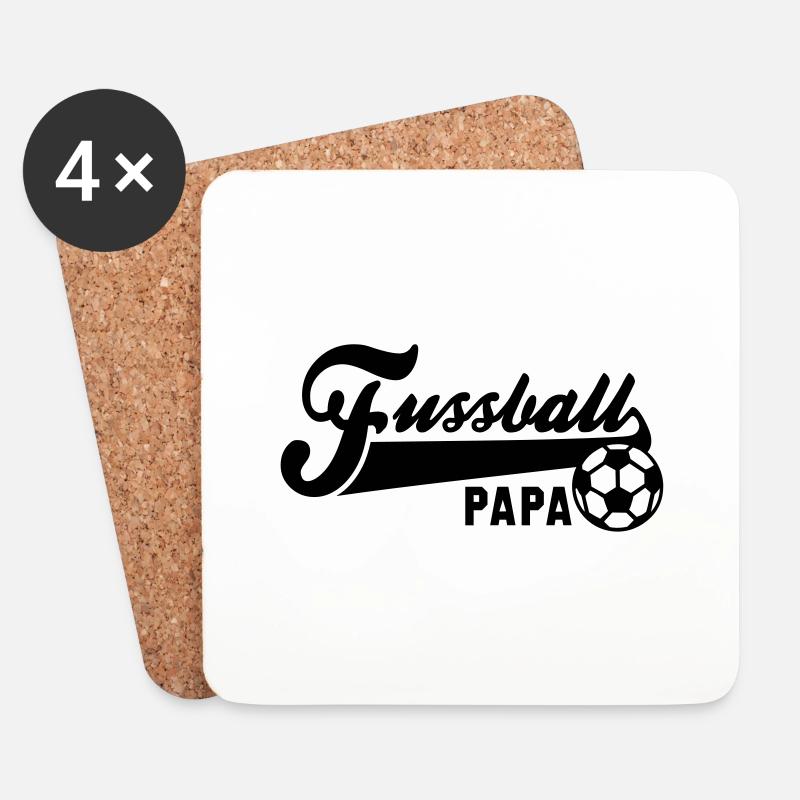 Fussball PAPA - Untersetzer (4er-Set) - Weiß