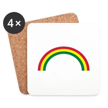 Regenbogen, Rainbow, 3farbig - Untersetzer (4er-Set) - Weiß - Vorne