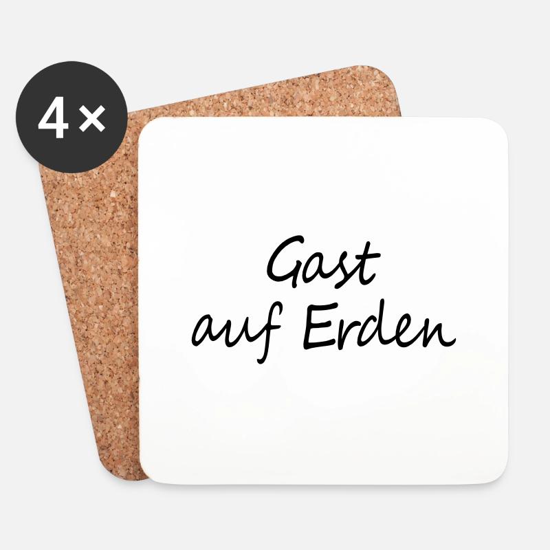 Gast auf Erden - Untersetzer (4er-Set) - Weiß