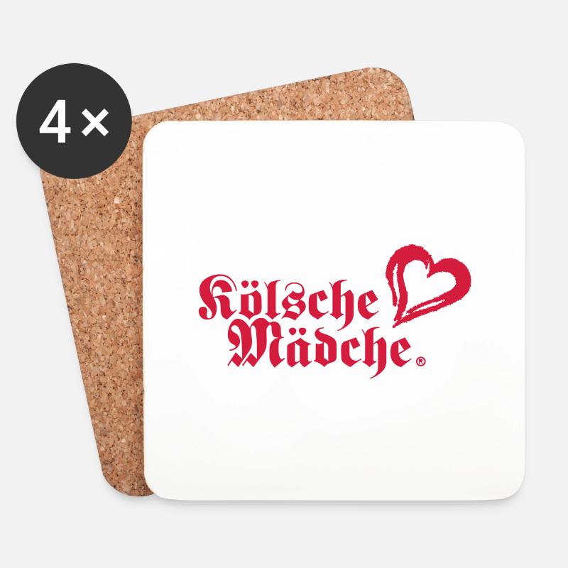 Kölsche Mädche Herz - Cities - Untersetzer (4er-Set) - Weiß