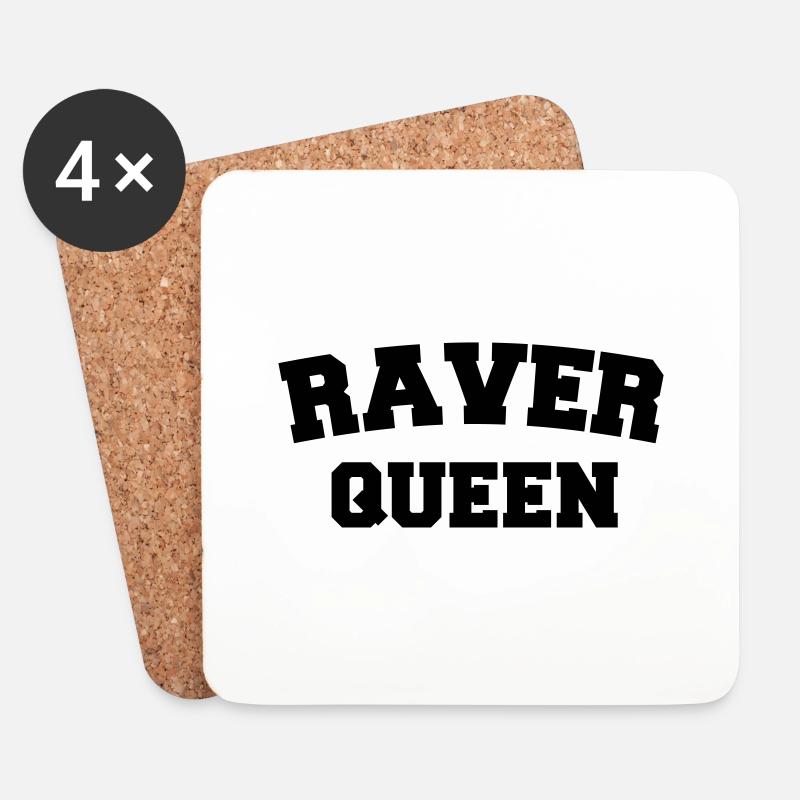 Raver Queen - Untersetzer (4er-Set) - Weiß