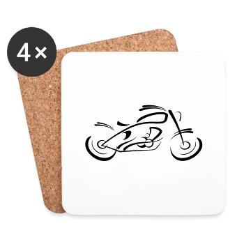 Coffee Racer Motorrad - Untersetzer (4er-Set) - Weiß - Vorne