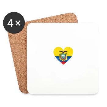 Ecuador Flagge Ekuador Quito Patriot Geschenk - Untersetzer (4er-Set) - Weiß - Vorne