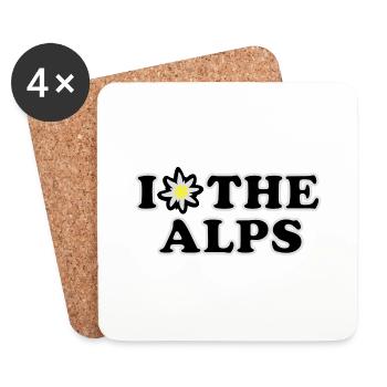 I love the Alps - Untersetzer (4er-Set) - Weiß - Vorne