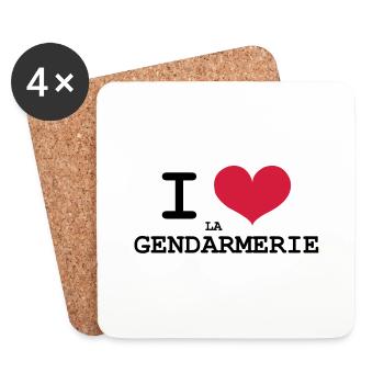 I Love la Gendarmerie ! - Dessous de verre (lot de 4) - blanc - Devant