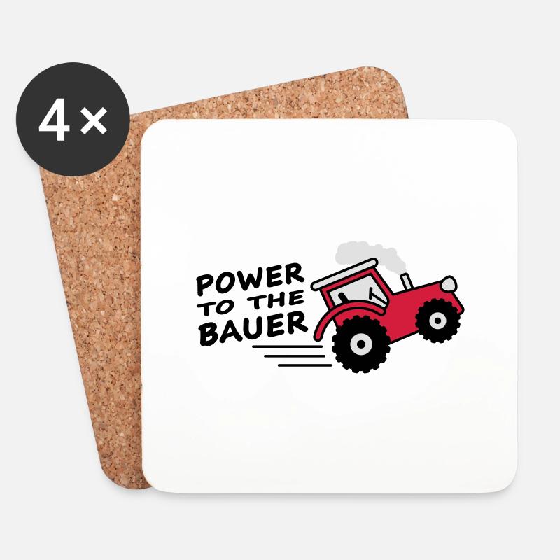 power_to_the_bauer - Untersetzer (4er-Set) - Weiß