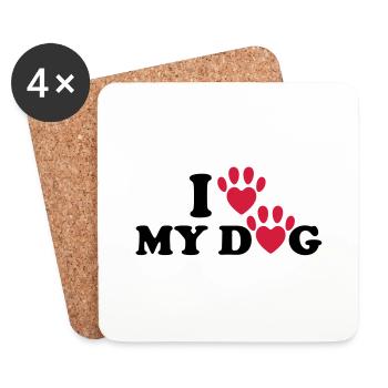 i_love_mz_dog_f2 - Coasters (set of 4) - white - Front