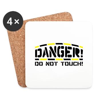 danger_do_not_touch_t2 - Untersetzer (4er-Set) - Weiß - Vorne