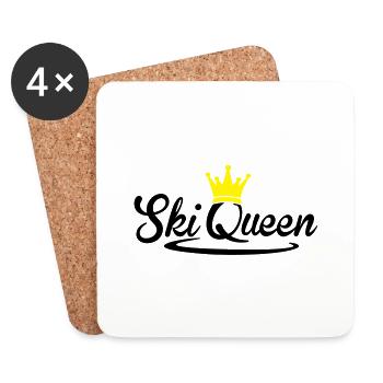 Ski Queen - snow Queen - ski ride snowboard - Coasters (set of 4) - white - Front