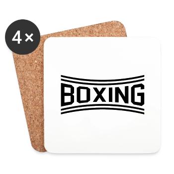 boxing_design_1 - Dessous de verre (lot de 4) - blanc - Devant
