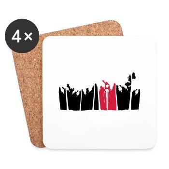 palms holiday island black alien man long arm - Coasters (set of 4) - white - Front