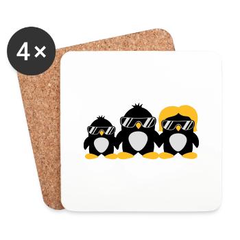 Cool Penguin Family - Dessous de verre (lot de 4) - blanc - Devant