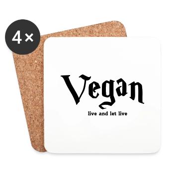 vegan live - Coasters (set of 4) - white - Front