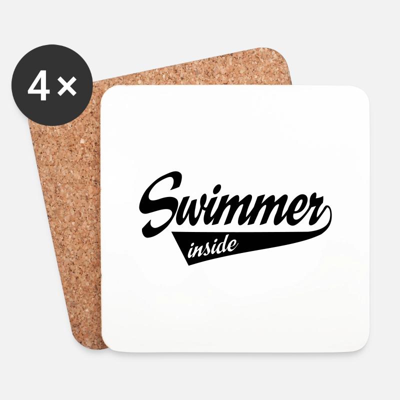swimming - Untersetzer (4er-Set) - Weiß